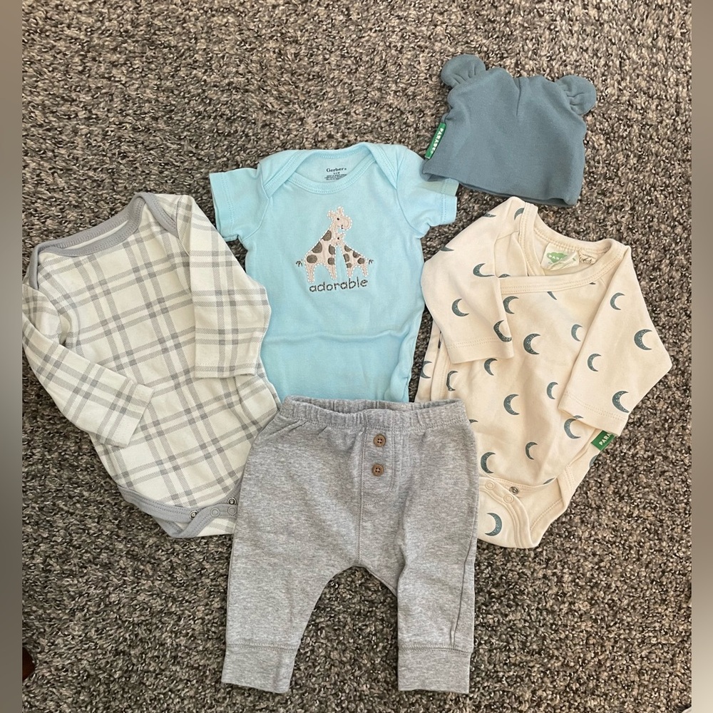 Baby Boy Outfits Blue and Gray 💙 🤍(0-3 months)
